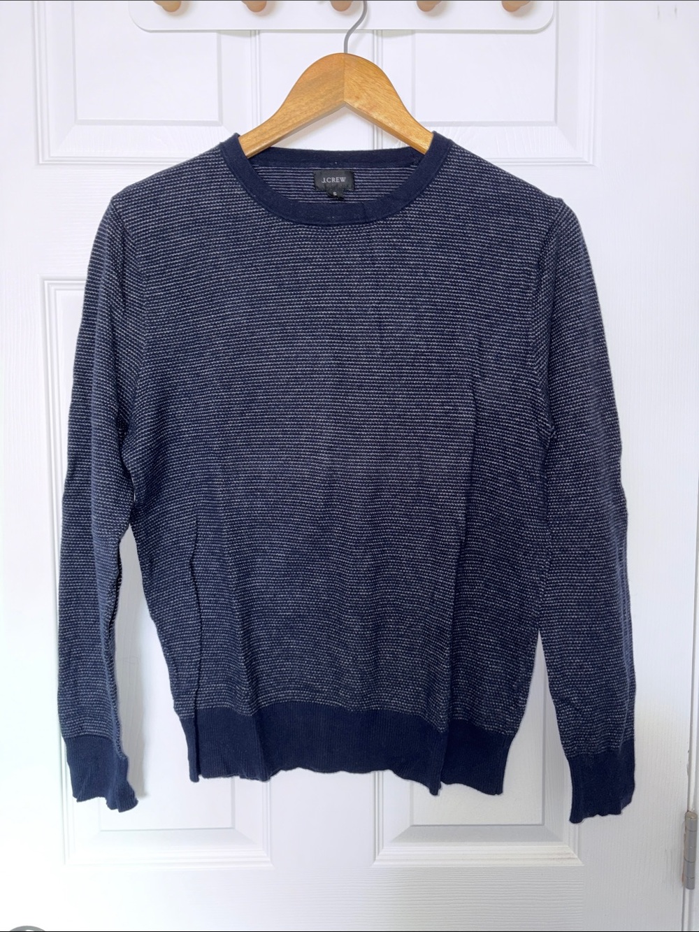 J. Crew Men's Navy Heather Crewneck Sweater